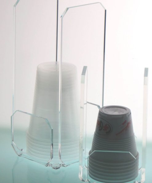 portavasos en cristal acrílico